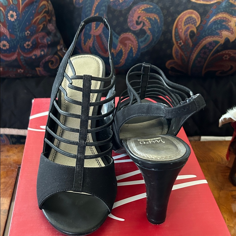 Impo Black Strappy Heels